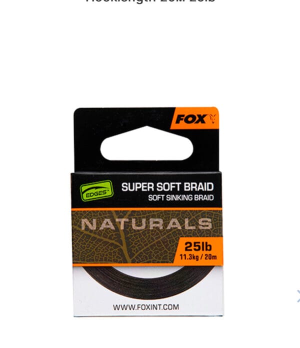 Поводковий матеріал Fox Naturals Soft Braid Hooklength 20м 25lb